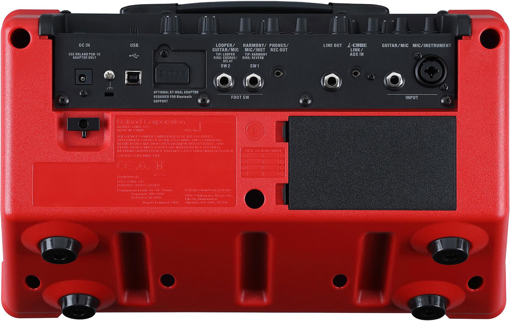 Combo CUBE Street II Rot<br>Batteriebetriebener Stereoverstärker, speziell für den Ausseneinsatz entwickelt
