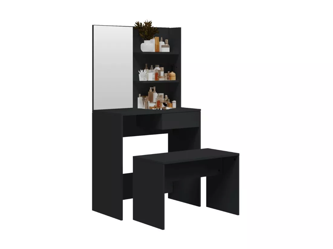 Ensemble de coiffeuse noir 74,5x40x141 cm