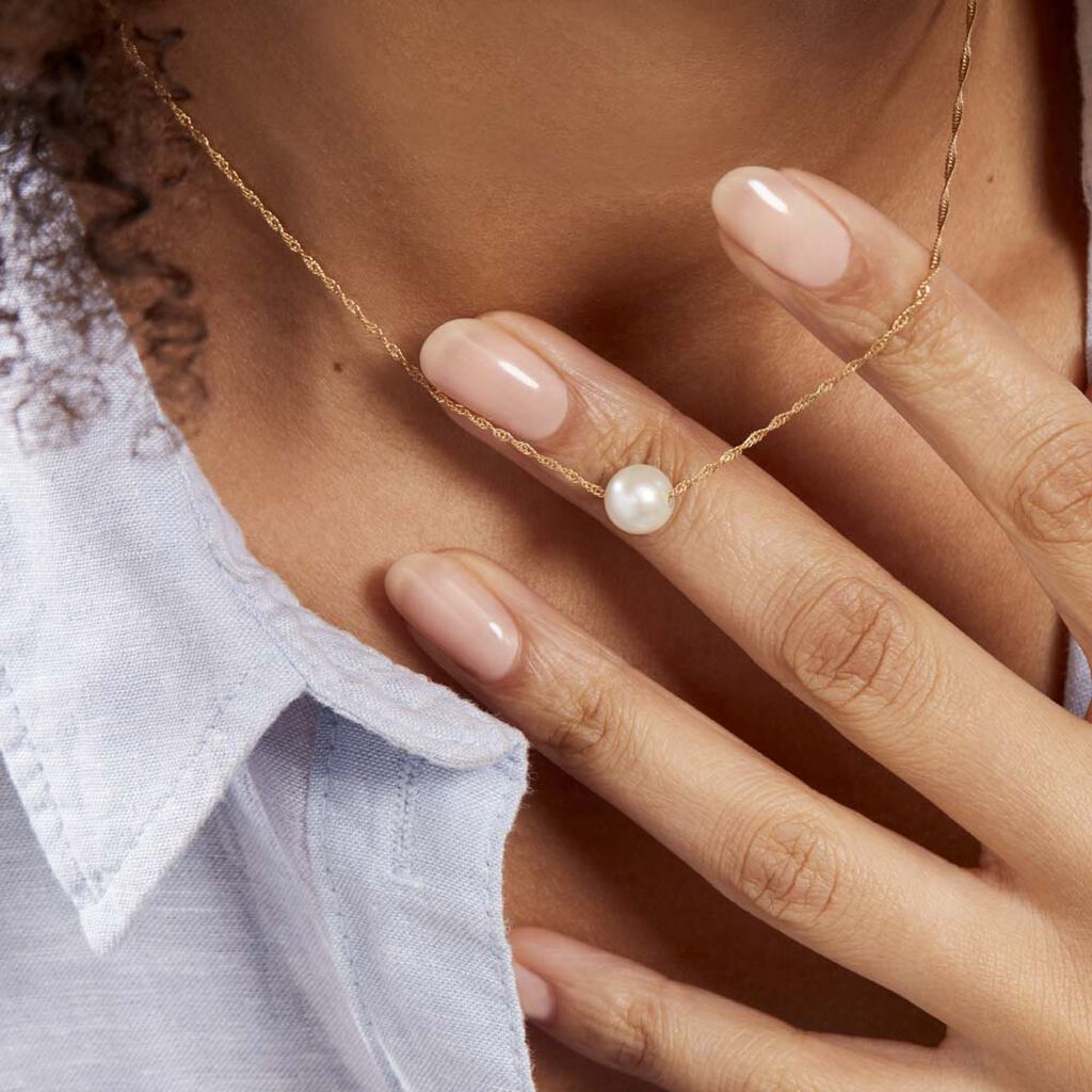 Collier Or Jaune Bibimo Perle De Culture
