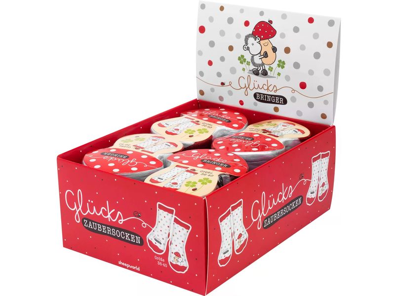 Sheepworld Socken Glücksbringer Grösse 36 - 40 Zaubersocken, ideal als Geschenk
