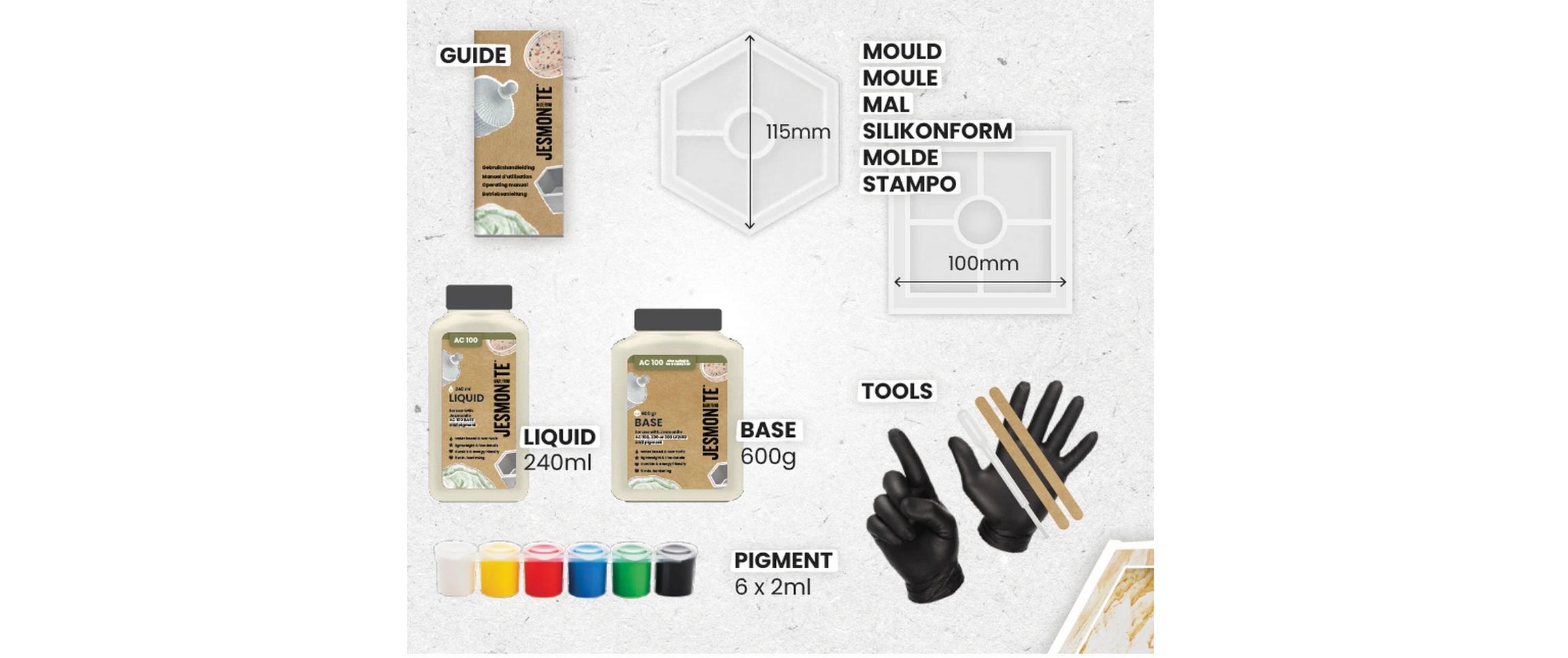 Modelliermasse Bastelset Giessen Schale / TabletGiessharz Resin anstatt Epoxidharz