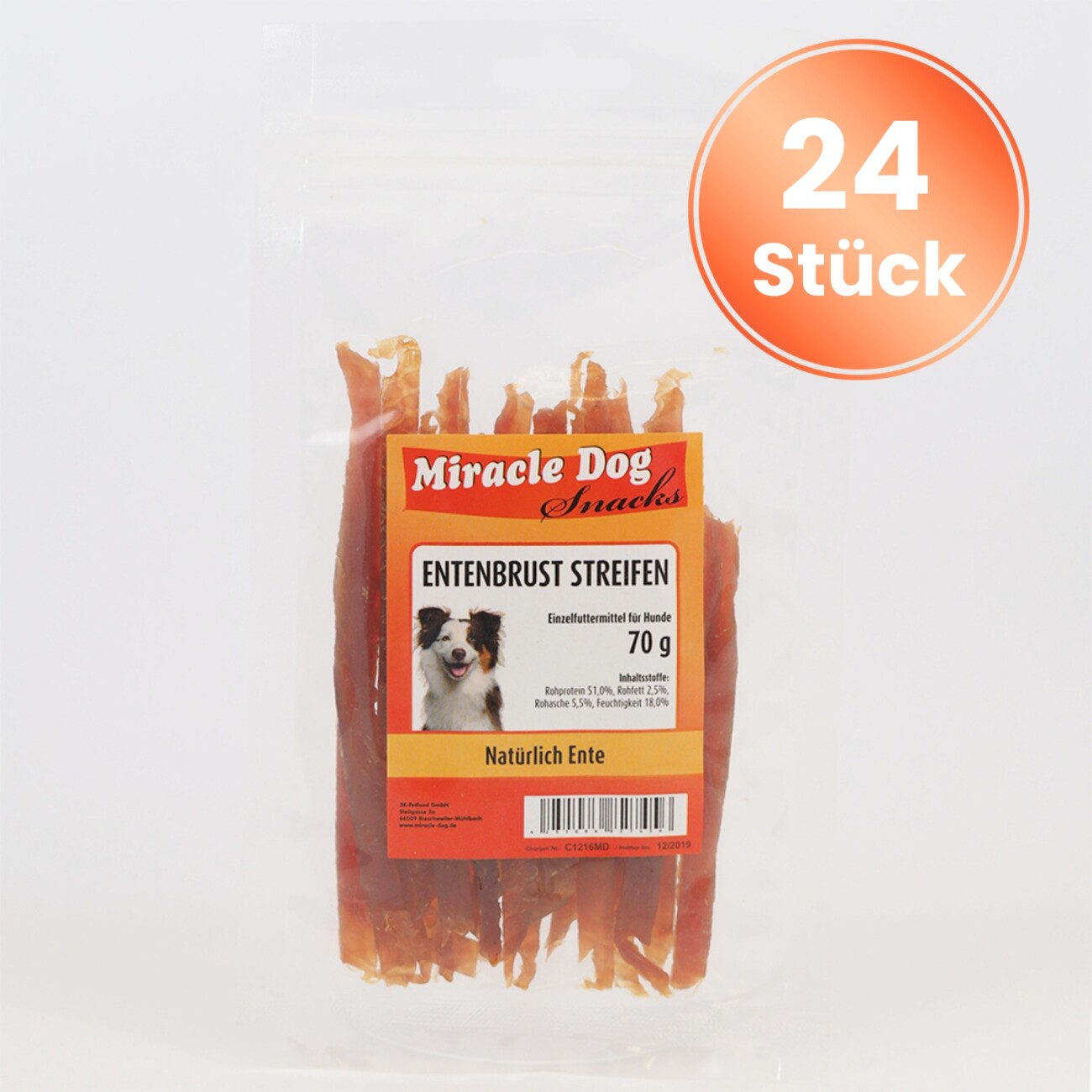 Miracle Dog Entenbrust Streifen 24 x 70g