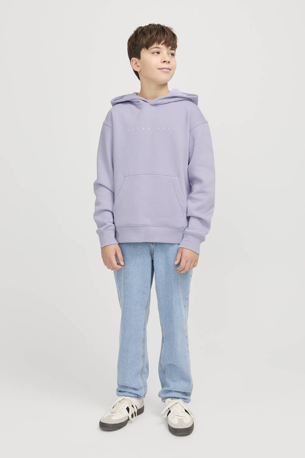 JACK & JONES hoodie JJESTAR met tekst lila