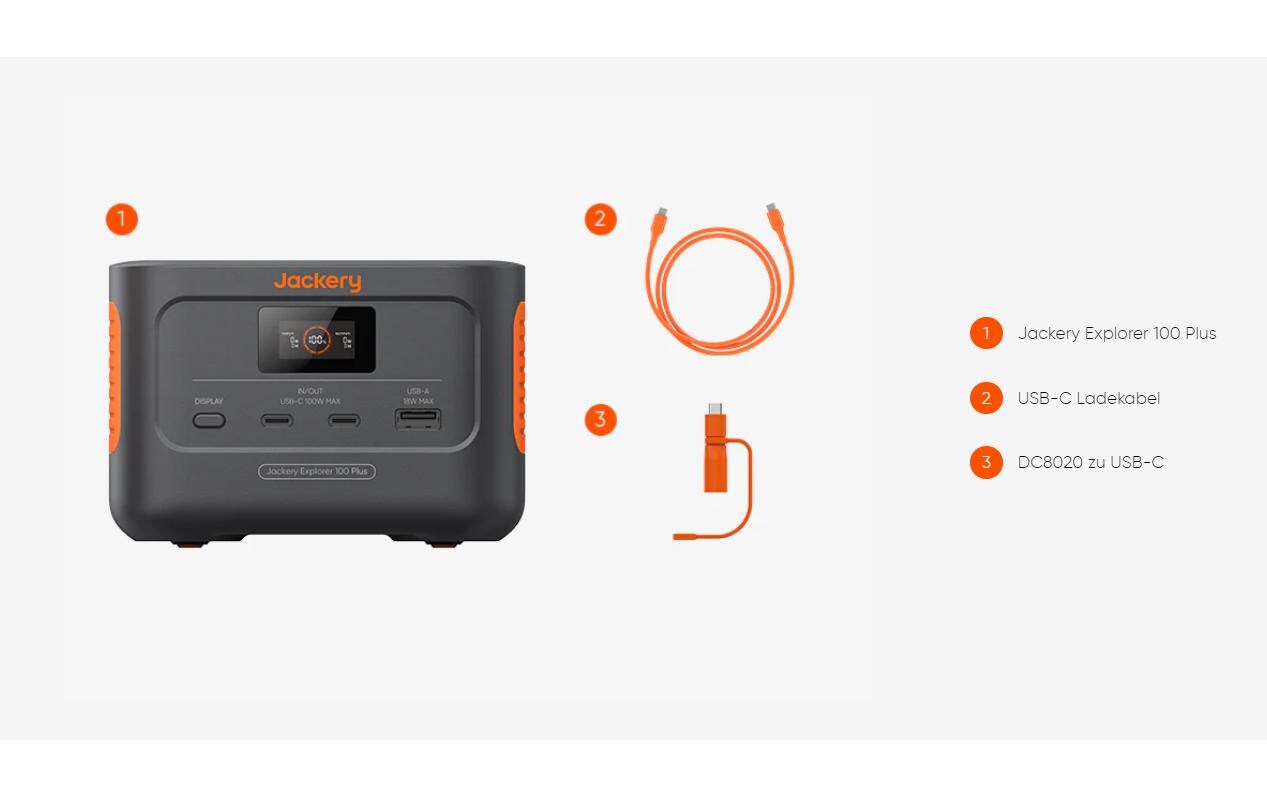 Power Station Explorer 100 Plus 99.2 Wh<br>Tragbare Powerstation zum Aufladen von bis zu 3 Geräten