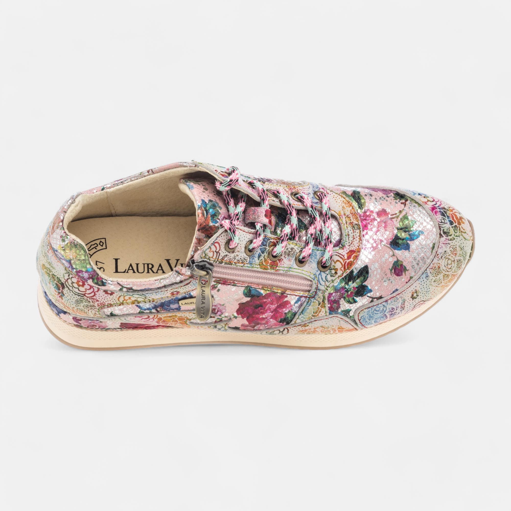 Baskets basses Femme en cuir rose
