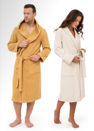 Badjas Dune 100% katoen Maat L creme