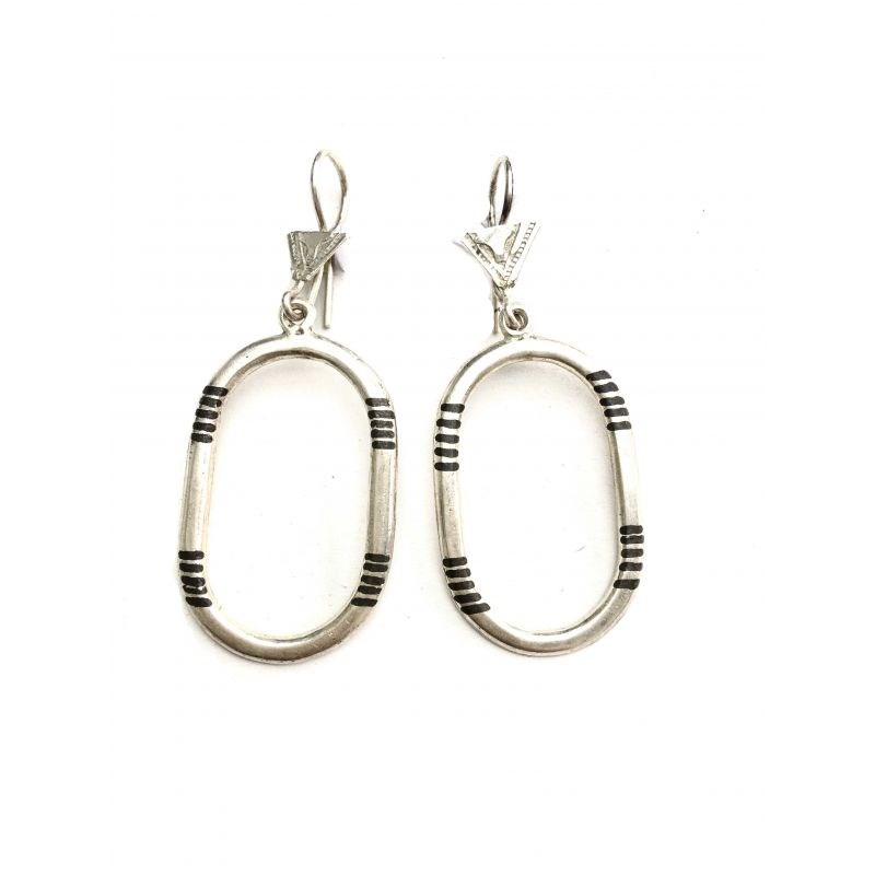 Boucles d'oreille touareg en argent ovale