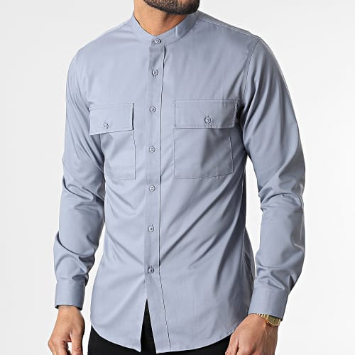 Chemise Manches Longues Col Mao J530 Gris