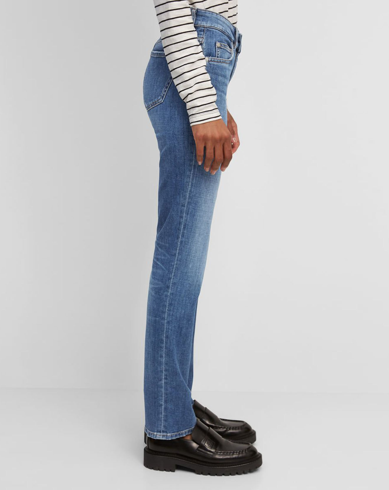 Marc O'Polo Jean droit en Coton extensible Alby bleu moyen