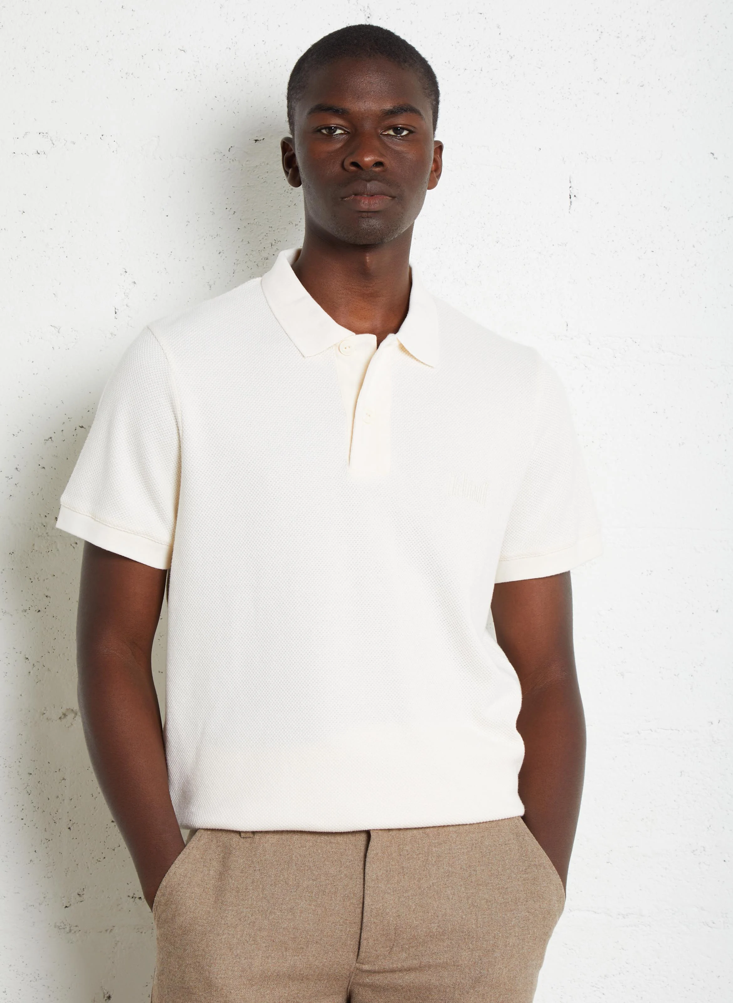 CITY - Polo droit en coton piqué mélangé | Beige
