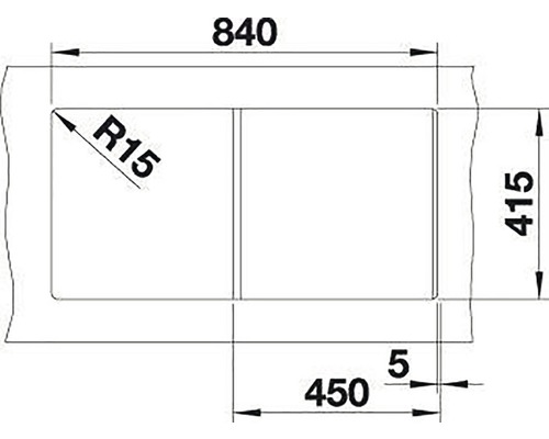 Blanco FAVUM 45 S spoelbak, 860 x 435 mm, wit, 524229