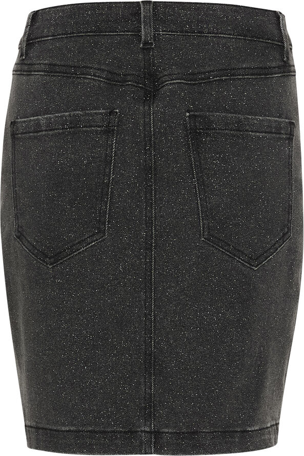 Cream CRTrish Denim Skirt Washed black glitter