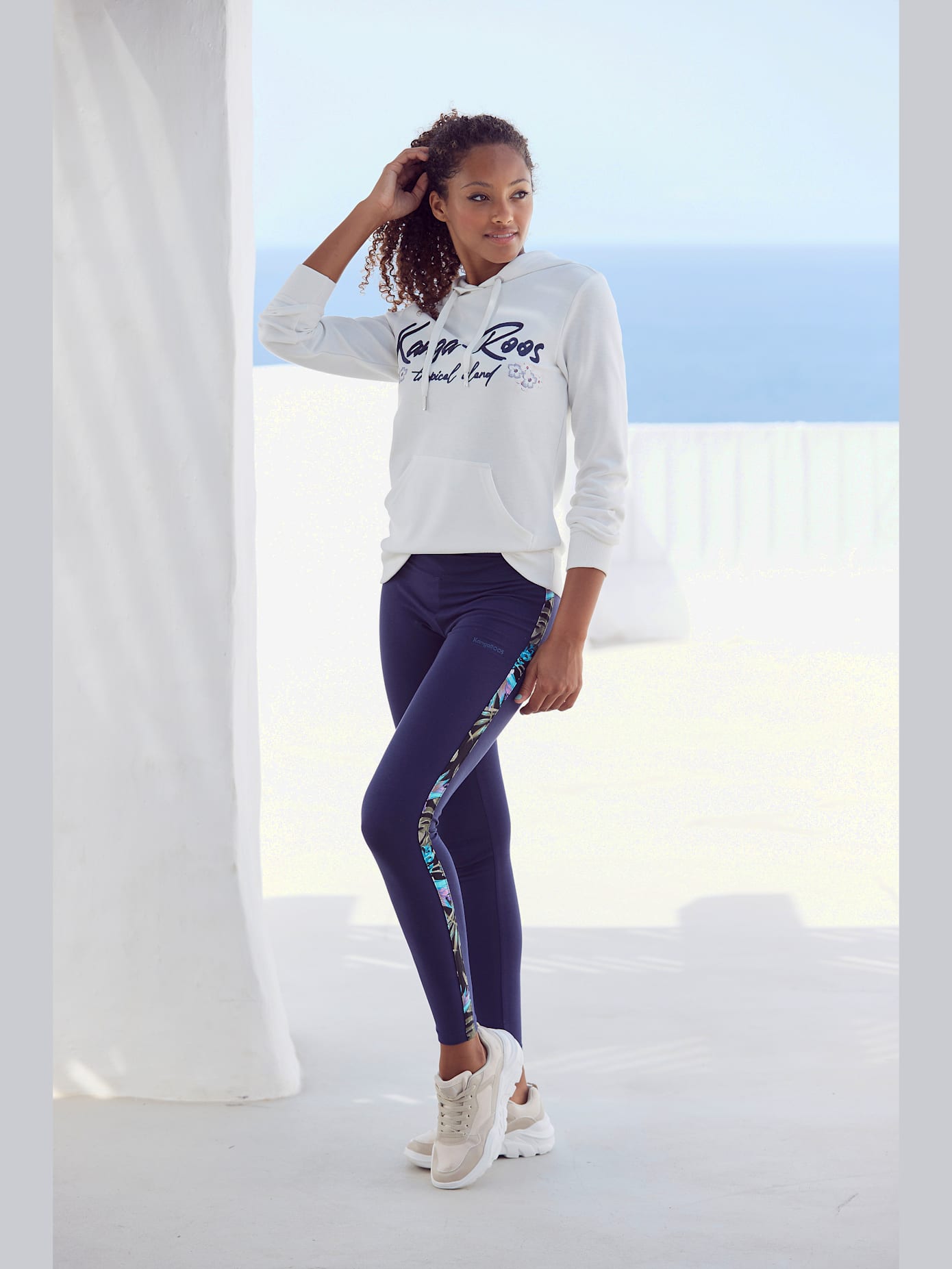 Legging avec rayures latérales imprimées