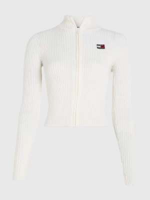 Suéter Slim Fit com Zíper e Emblema