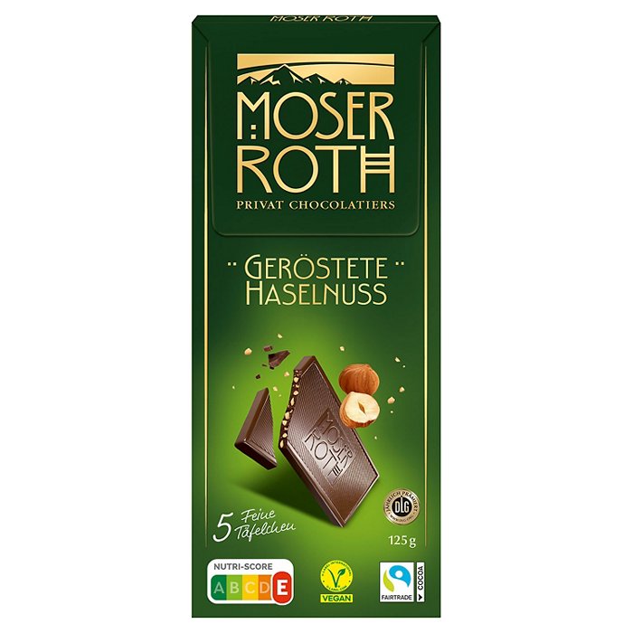 MOSER ROTH MOSER ROTH Schokolade 125 g, Zartbitter-Geröstete Haselnuss