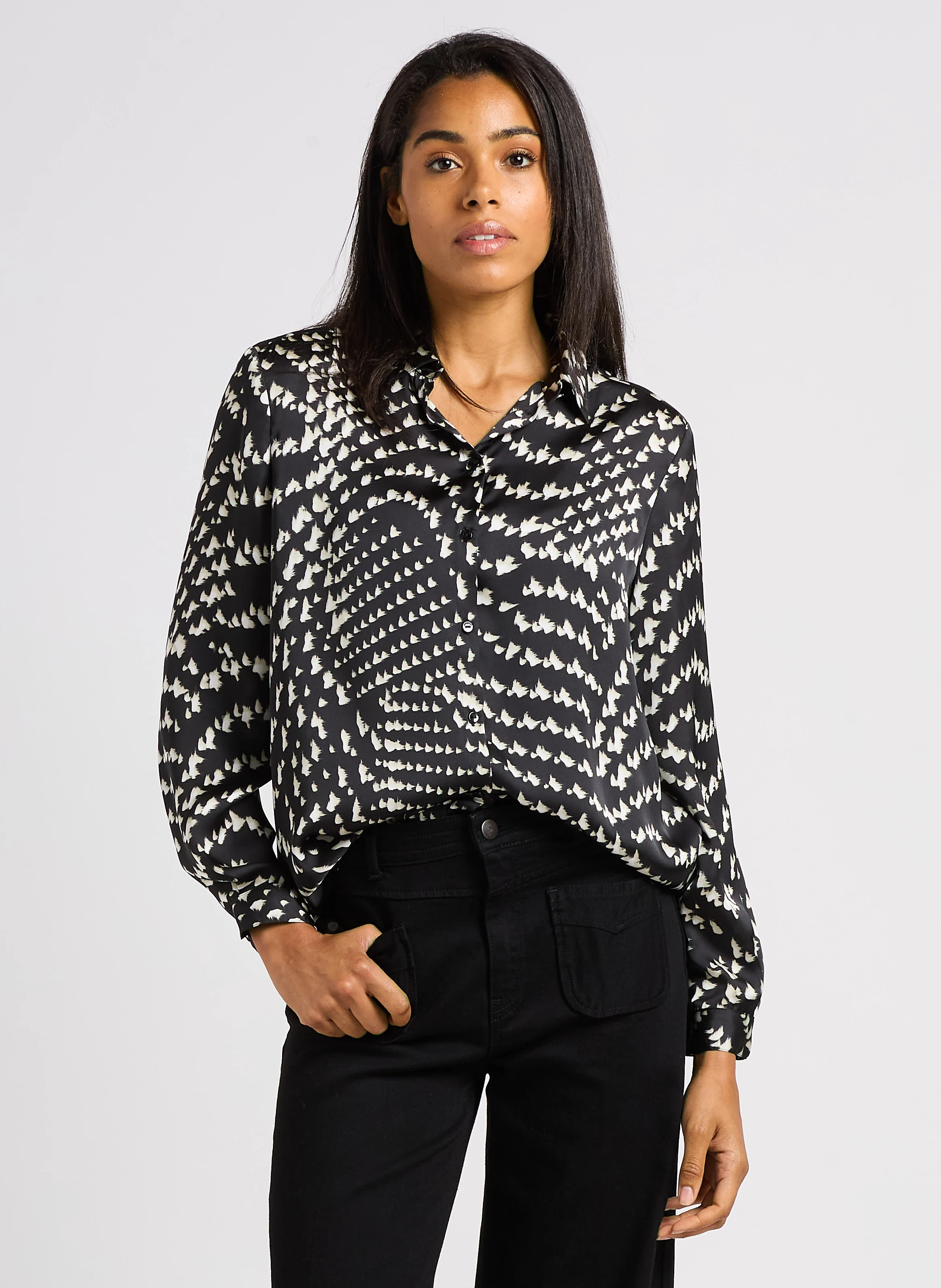 COMO - Chemise col classiqueimprimée| Noir