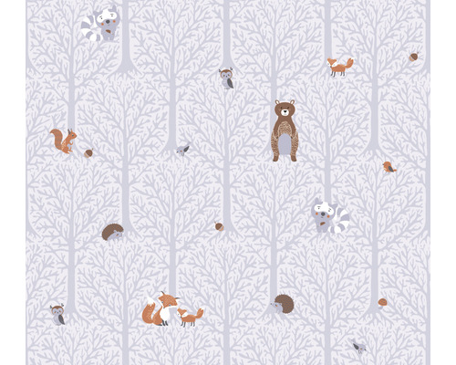 Vliesbehang 38119-1 Little Love bosdieren beige