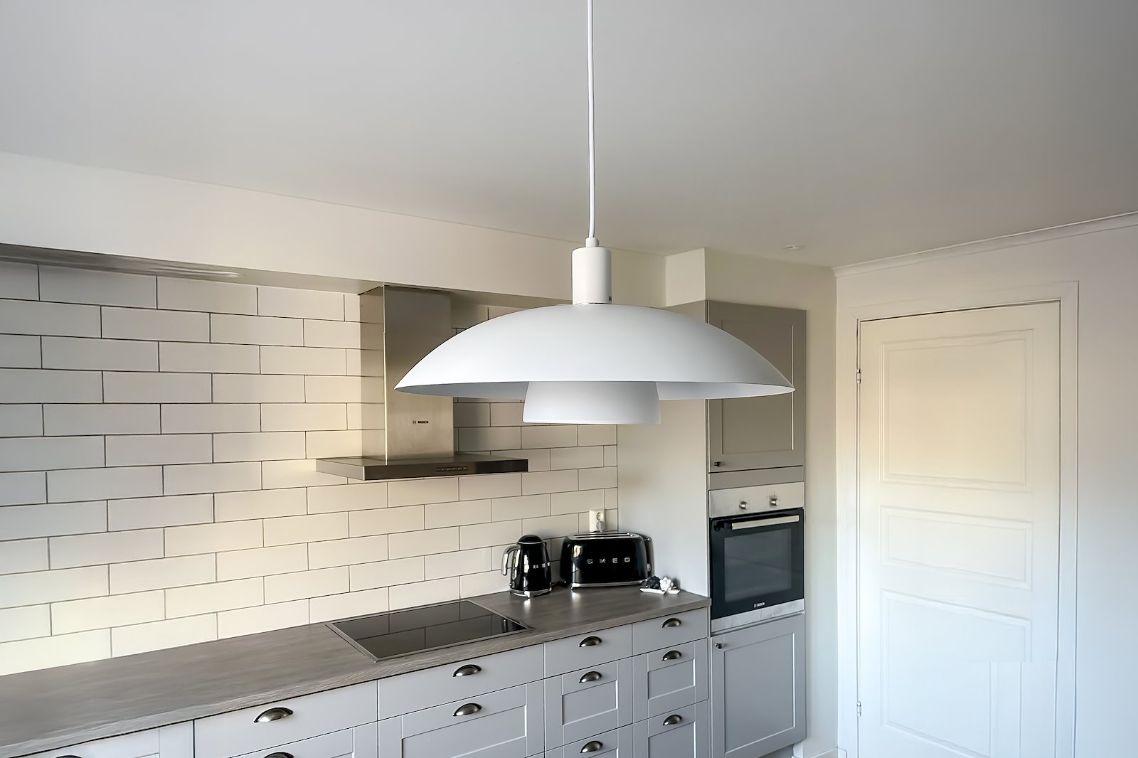 Alfa taklampe Hvit E27, inkludert ringer i krom og matt messing