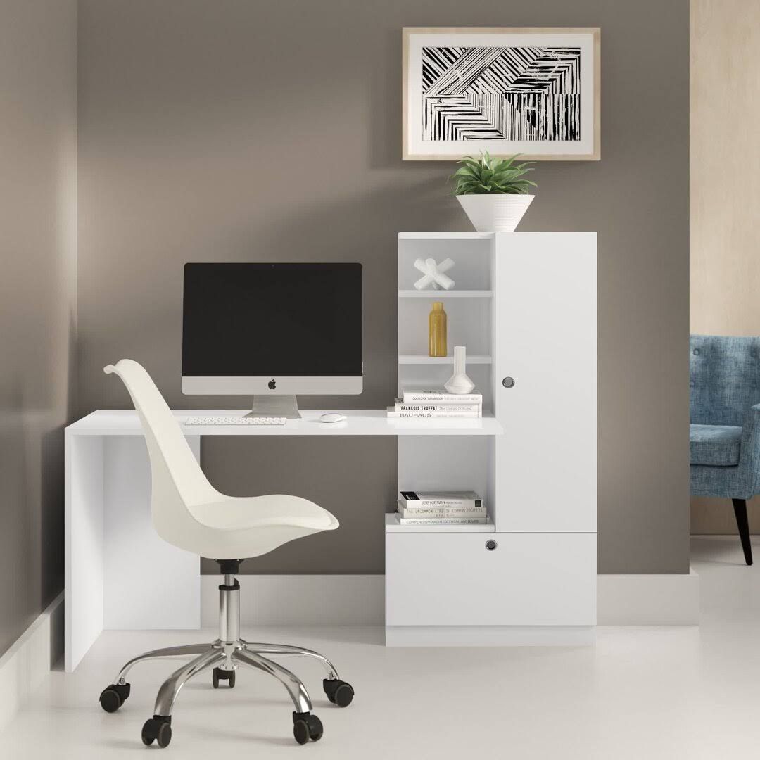 Reichert 150Cm W Computer Desk with Cabinet Hashtag Home Colour