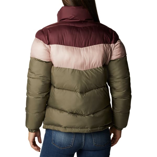 Doudoune COLUMBIA PUFFECT COLOR BLOCKED JKT W STONE GREEN, MINERAL PINK, MALBEC