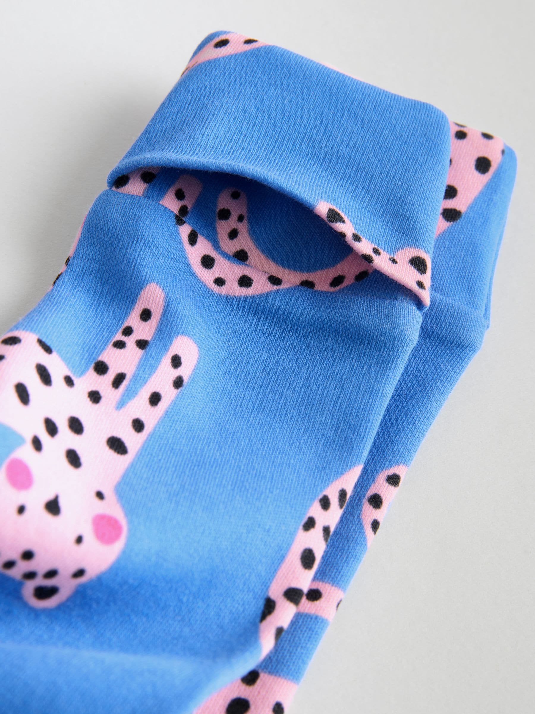 Blauw/roze met karakteristieke dierenprint - 3 Pack Baby-pyjama's met tweewegrits (0mnd -2jr)