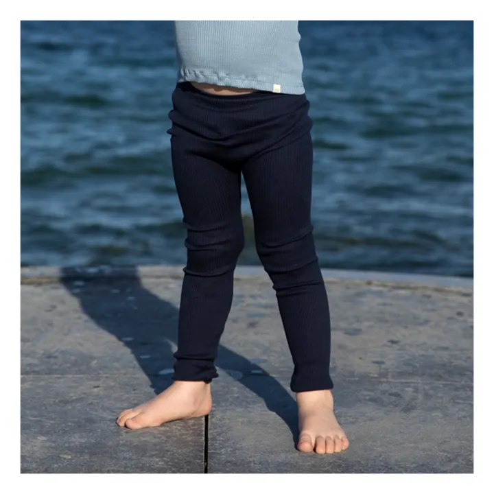 Minimalisma Legging Bieber Soie et Coton Bio | Bleu marine