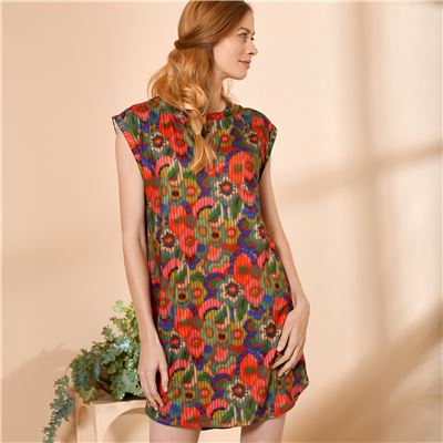 Chemise de nuit tunique fleurie