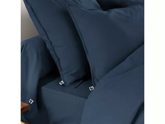 HEDDA - Taie d'Oreiller 63x63cm Flanelle de Coton Coloris Nuit