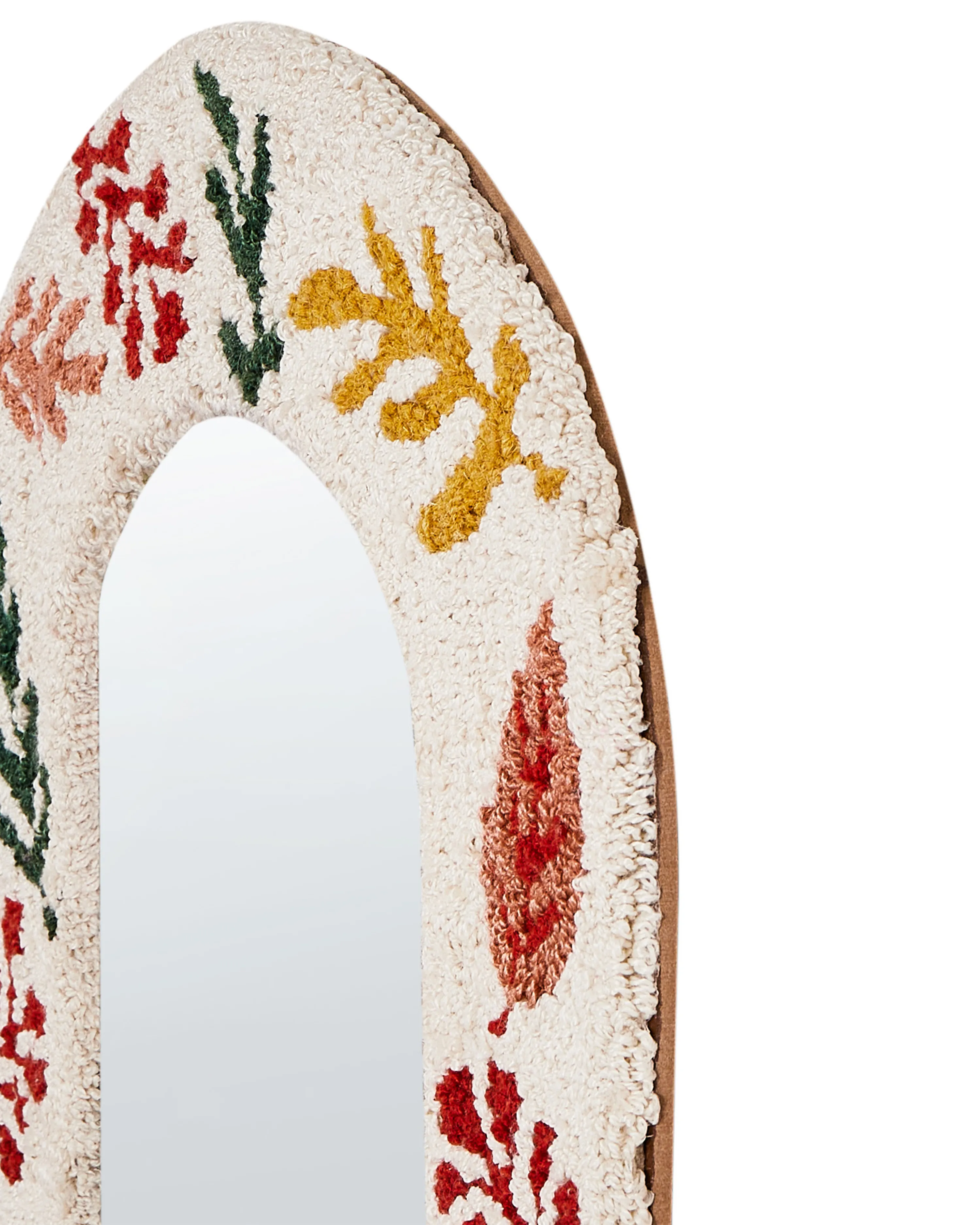 Wandspiegel KUTAISI 40 cm 50 cm Katoen Gebroken wit