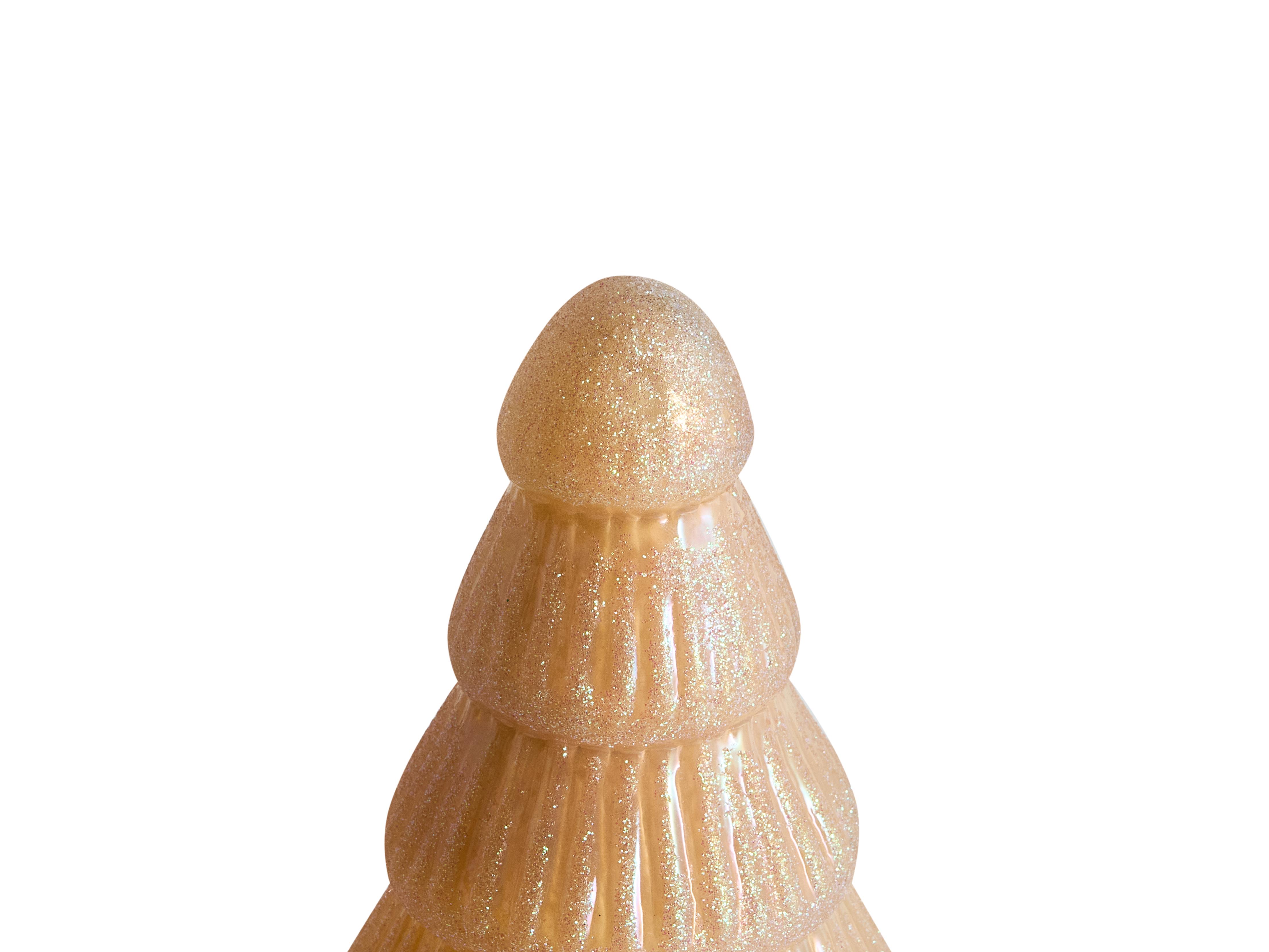 Set van 2 figuren FLAREN Kerstboom 20/25 cm Beige