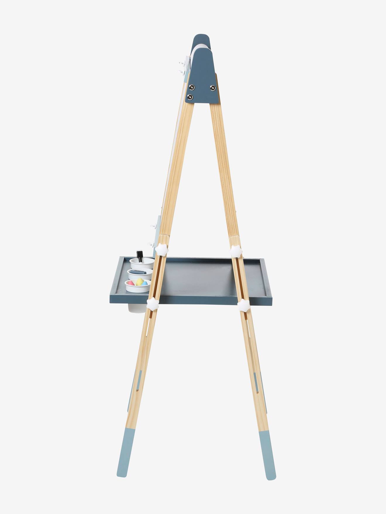 Quadro branco/quadro magnético 3 em 1, dobrável e com altura ajustável, feito de madeira com certificação FSC®, multicolorido.