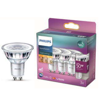 Philips LED spot GU10 50W 3 stuks sceneswitch
