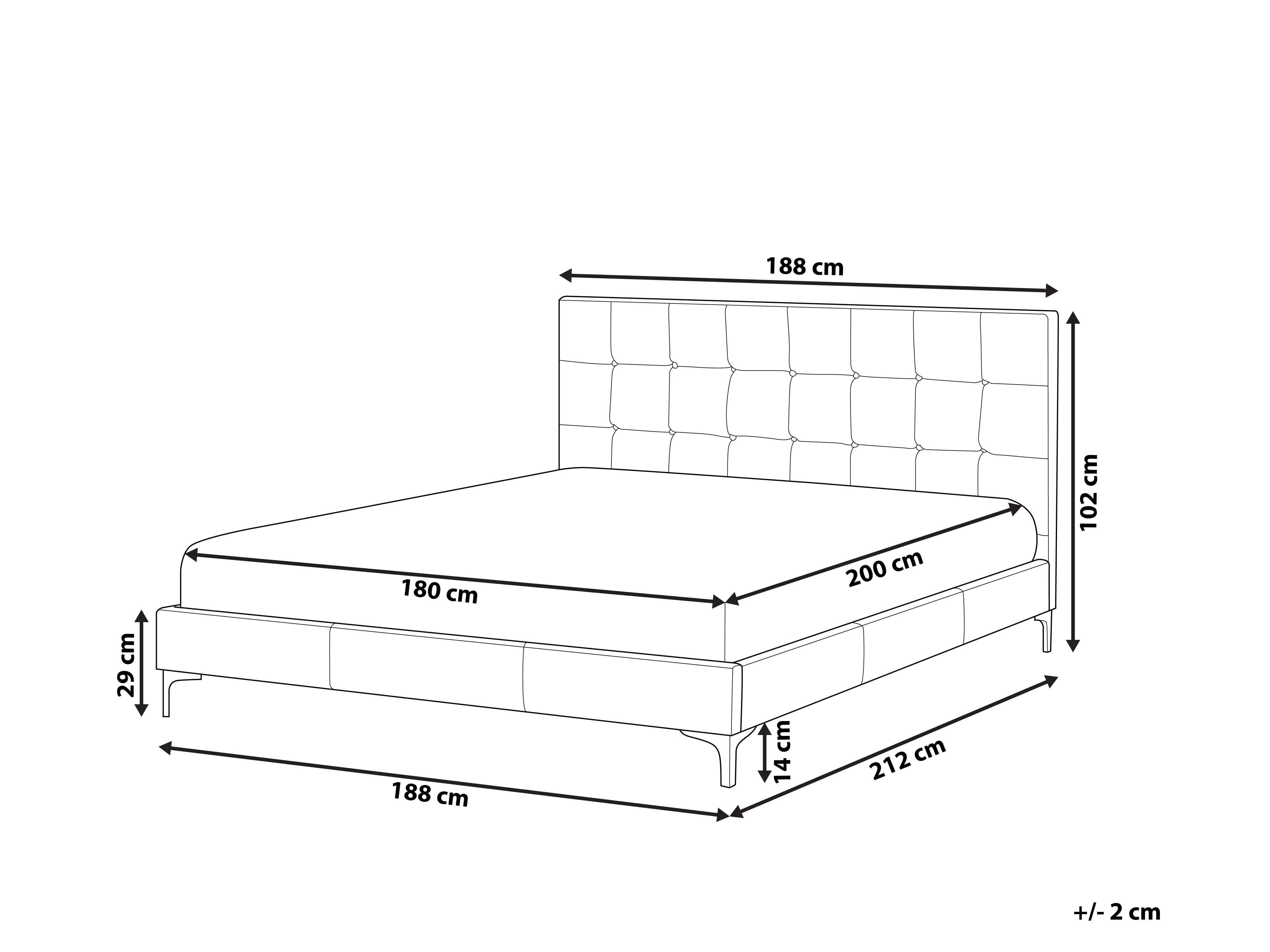 Bed Fluweel AMBERT 180 x 200 cm Grijs