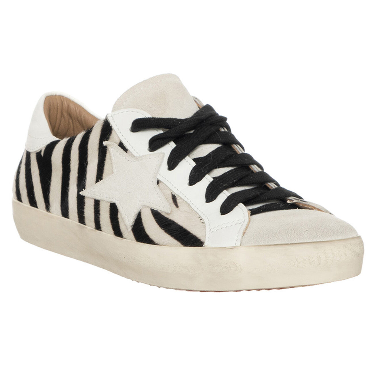 Loretta Pettinari Sneakers en Cuir Varia blanc/noir