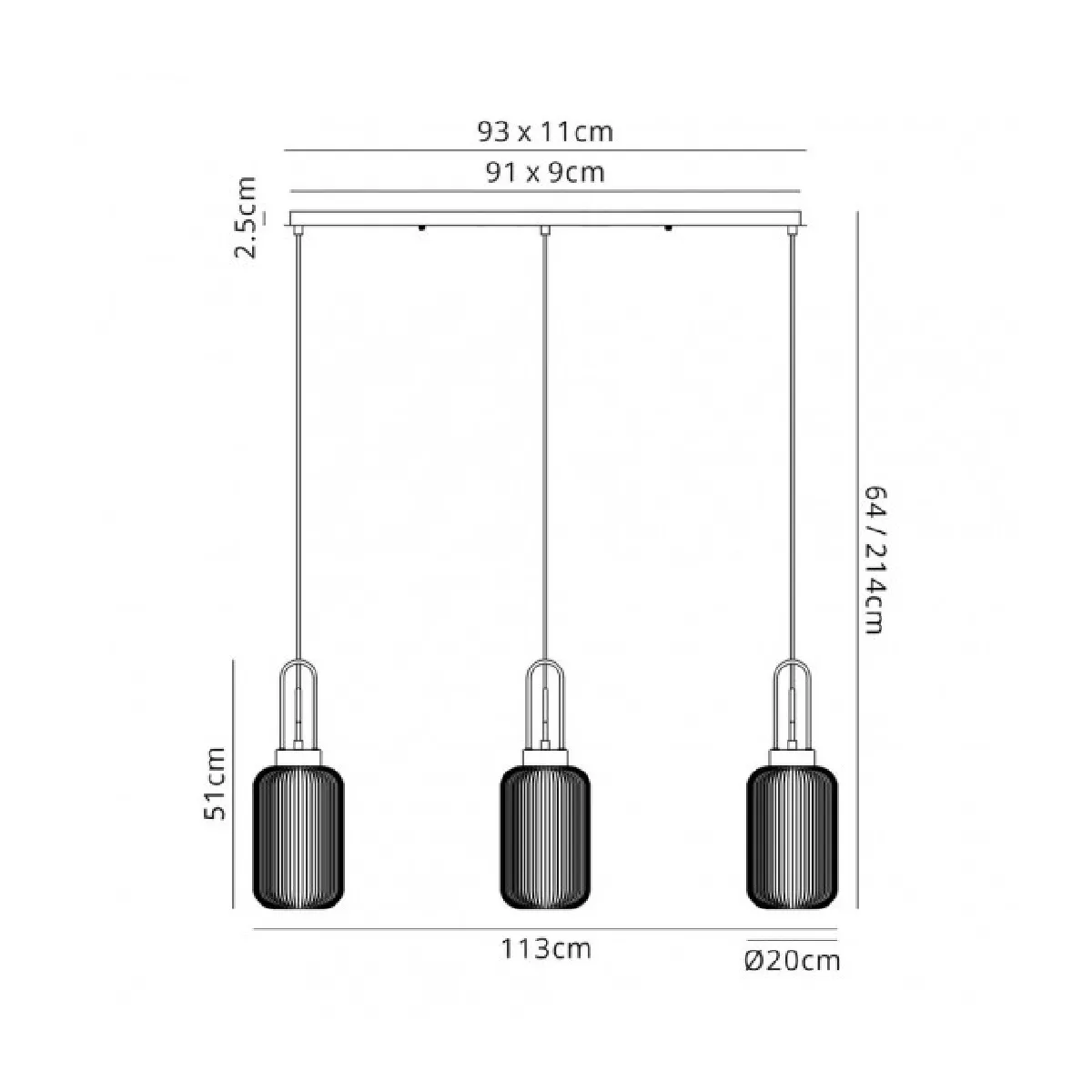 Luminaire Center Suspension 3 ampoules Cuivre,champagne