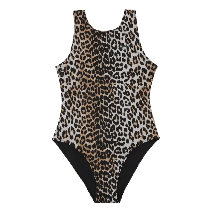 Ganni Maillot 1 Pièce Sporty Imprimé Matières Recyclées | Léopard