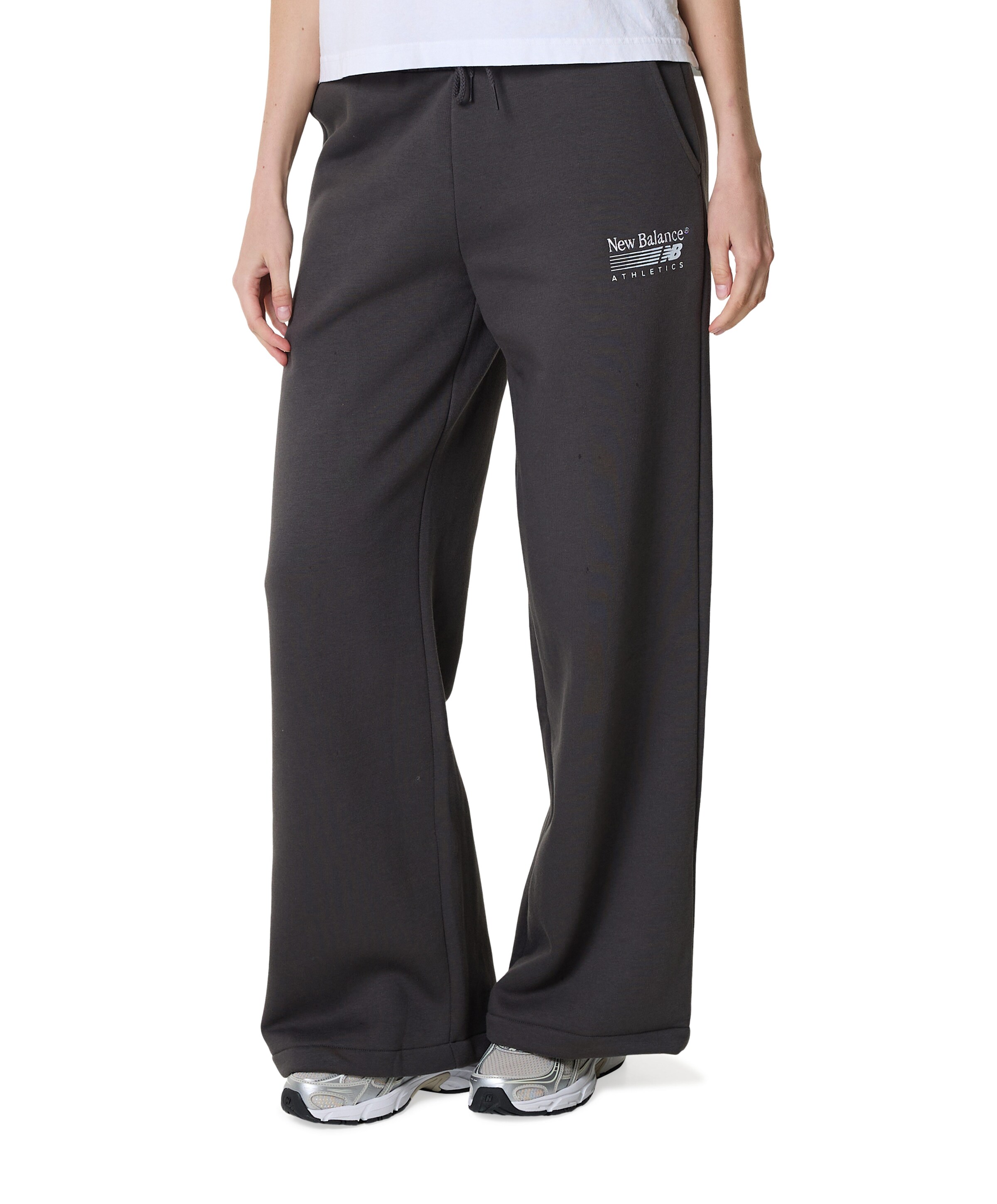 New Balance Trackside Fleece Pant dames broek grijs