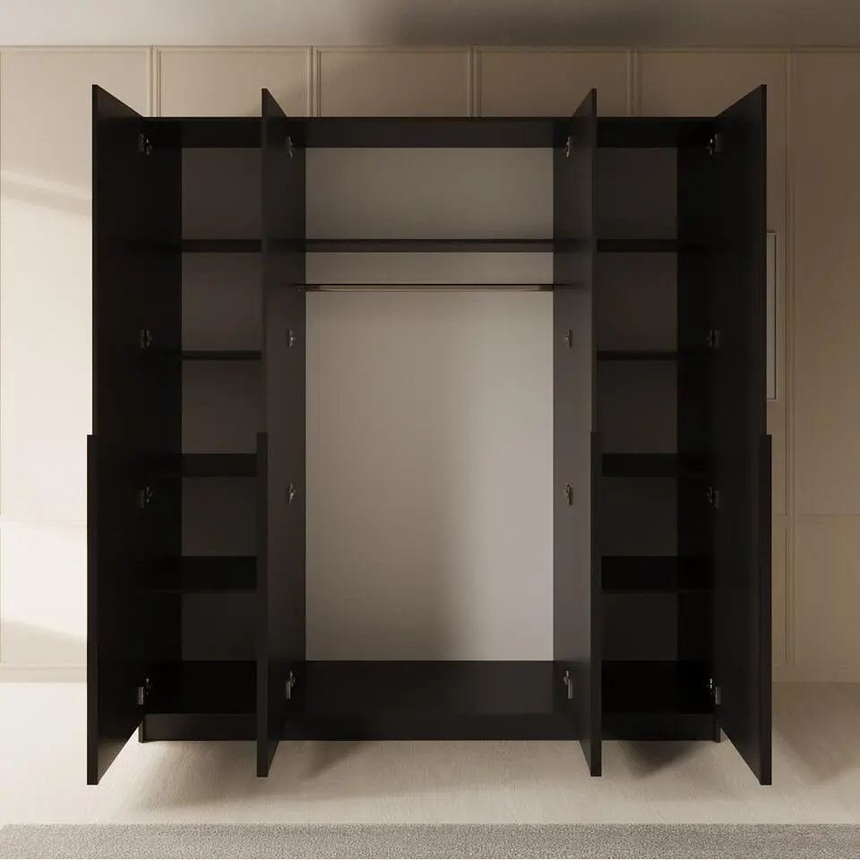 Meubella - Kledingkast Sabre - Zwart - 200 cm