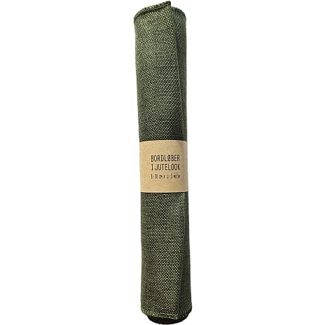 Bordløber i jute 30 cm x 3 meter - olivengrøn