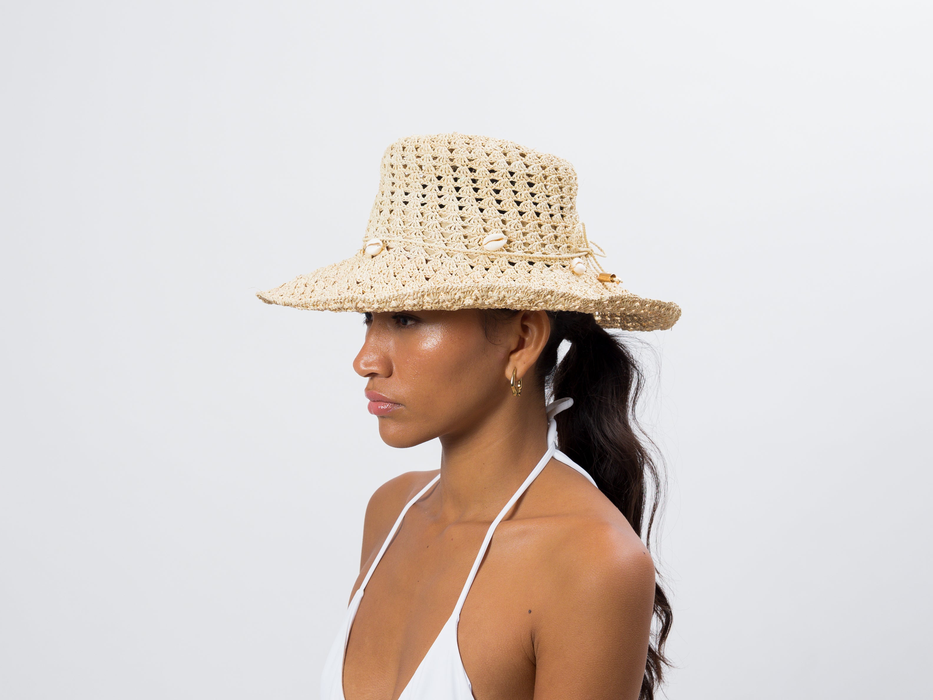 Chapeau hippie en crochet ajouré