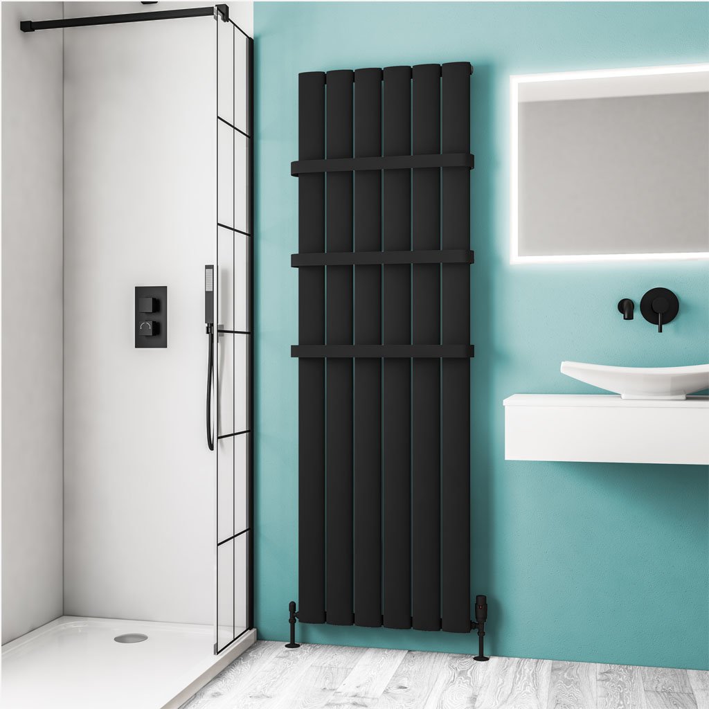 Eastbrook Malmesbury radiator 57x180cm aluminium 1560W zwart mat
