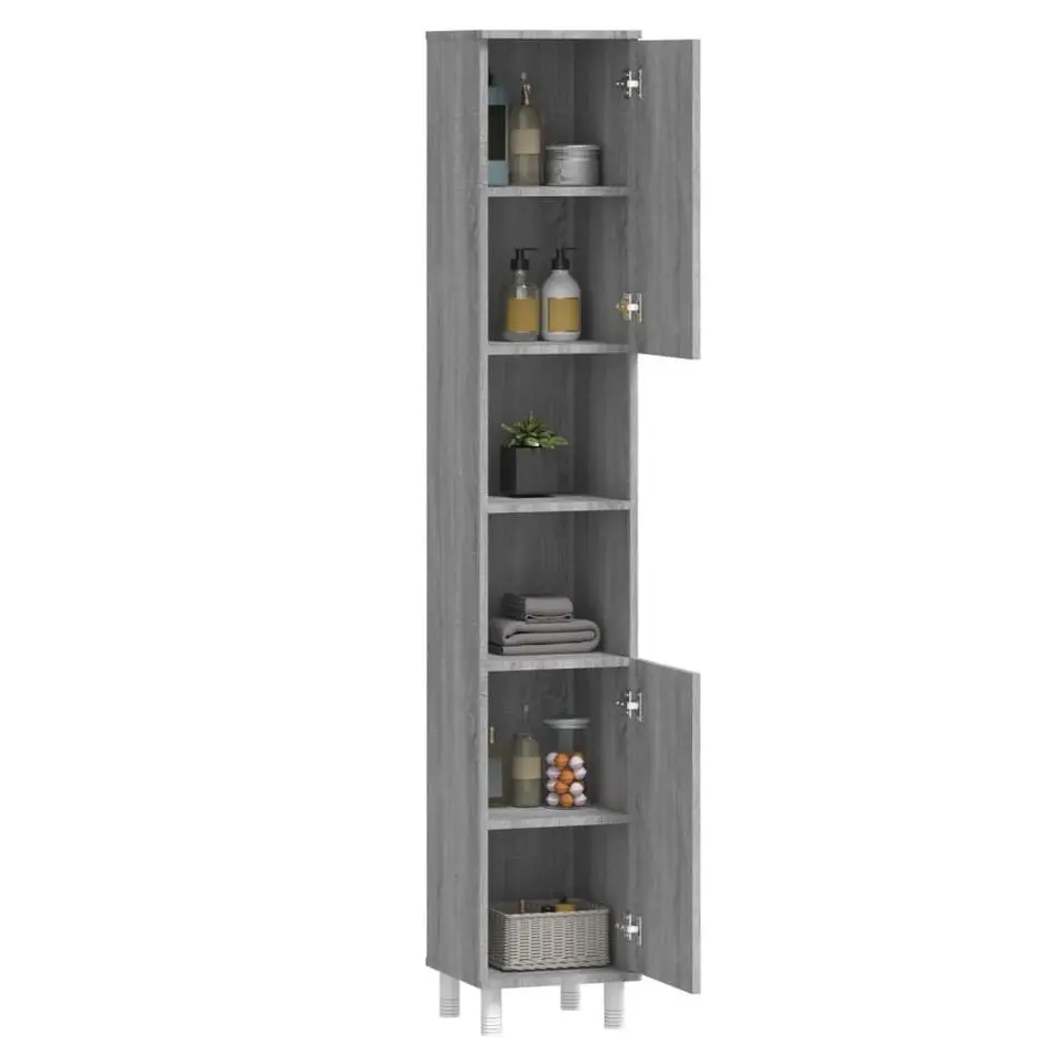 vidaXL - Kolomkast met 2 deuren - Grijs sonoma eiken - Hout - 30x30x179 cm