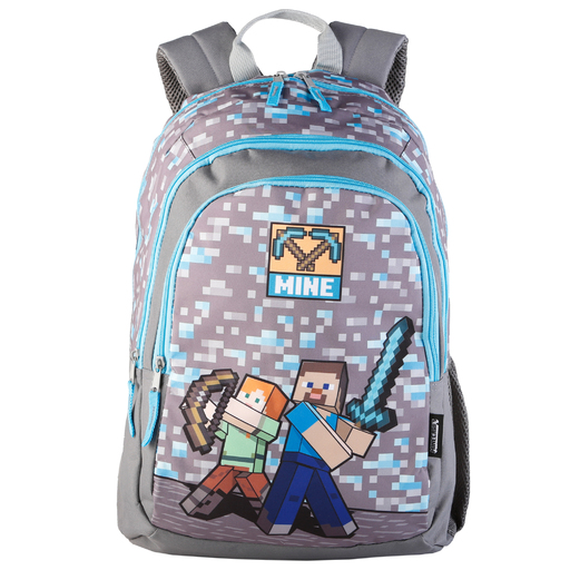 Mochila escolar Minecraft Warriors para o Ensino Fundamental com Compartimento Duplo