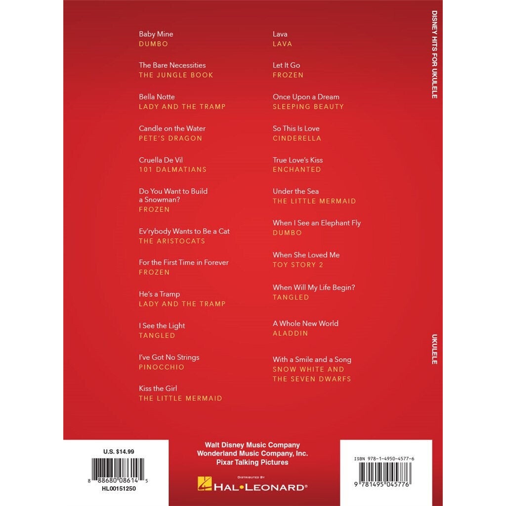 Hal Leonard Disney Hits for Ukulele