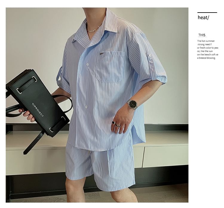 Freehop - Gestreept shirt met korte mouwen / shorts / set