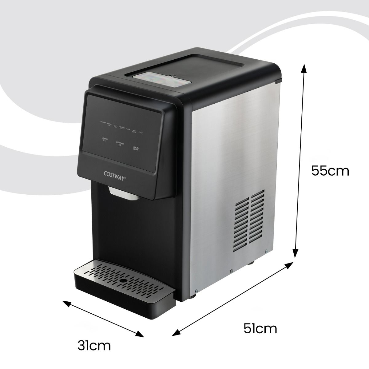 Machine à Glaçons 27kg/24h Machine à Pépites à Affichage LED de Comptoir avec Capteur Infrarouge et Autonettoyant Stockage de glace : 4 kg - Lidl-Manfred