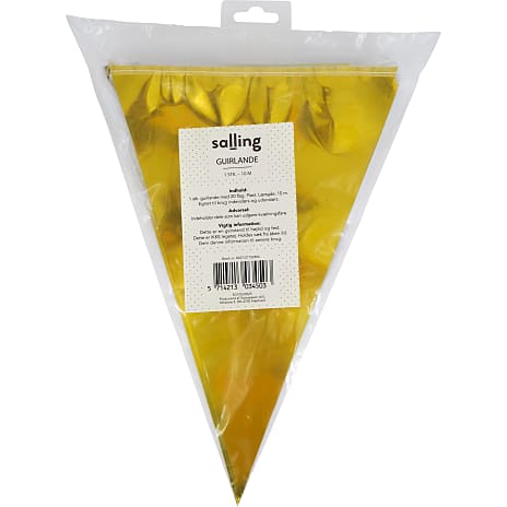Salling guirlande med vimpel L:10 meter - Guld