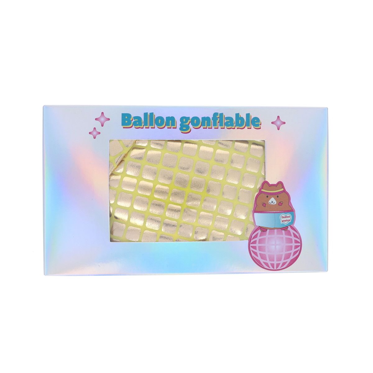 Ballon gonflable à facettes doré 30 cm Mercredi et Patati