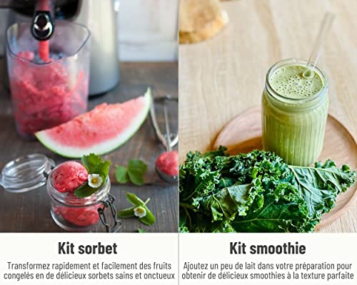 Pack extracteur Kuvings EVO820 Gris Mat Anthracite   kit à sorbets et smoothies : Cuisine et Maison