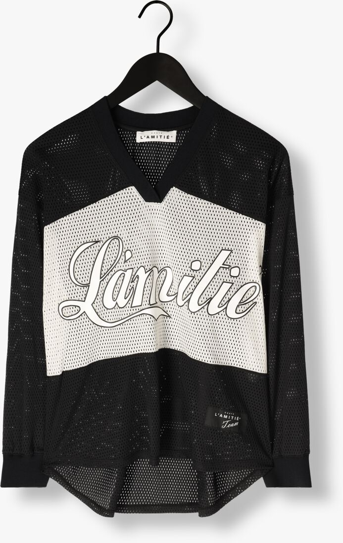 zwarte haute l'amitié blouses drift mix logo blouse